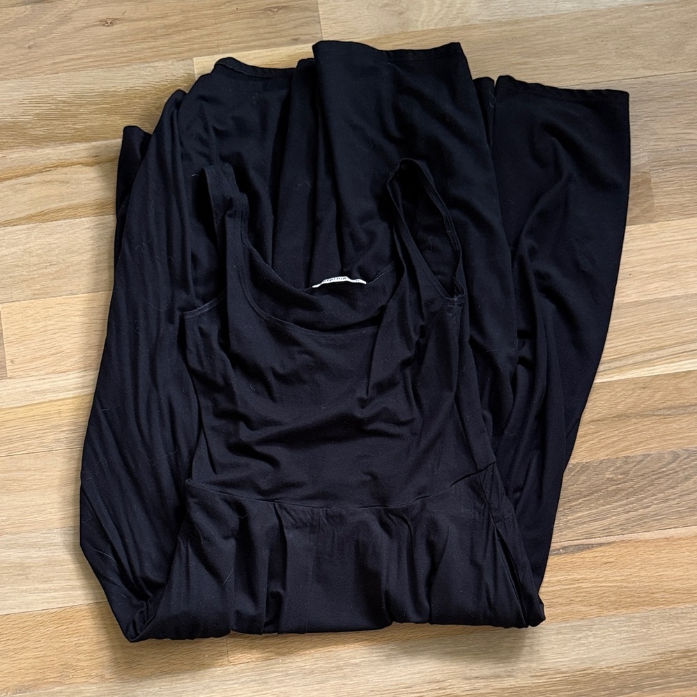 Reformation Rou Knit Sleeveless Midi Dress in Black Jersey - Picture 2 of 4